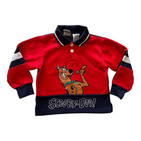 Vintage 90s Scooby Doo Wear R U? Pullover Collared Sweatshirt Long Sleeve Size 4 - Picture 5 of 12